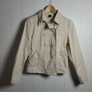 GAP Women's Beige Double-Breasted Pea Coat Size 2